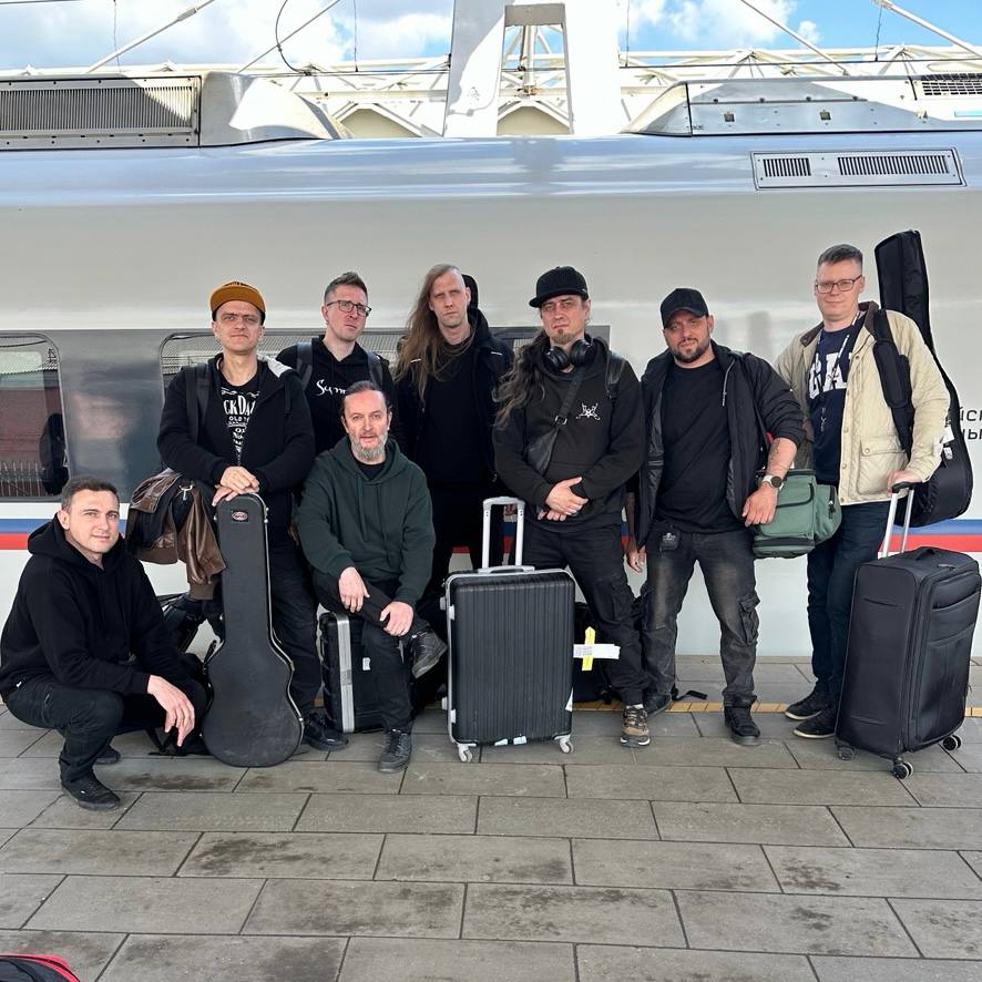 Tour team with instruments